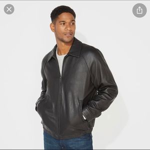 Nautica Mens Vintage Genuine Leather Jacket